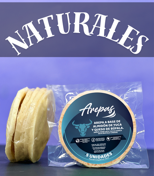 🫓 Arepas 🫓 Sabor Natural, Rellenas de queso Mozzarella de Búfala 🧀