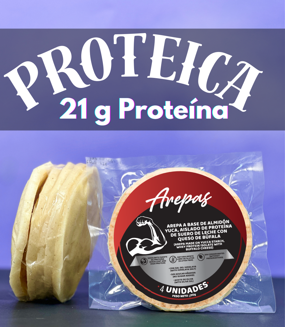 🫓Arepas🫓  21 g de proteína X unidad, rellenas de queso Mozarella Búfala🧀