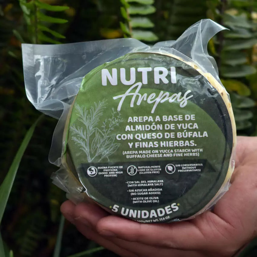 🫓Nutriarepas🫓 Sabor Finas Hierbas🌿, Rellenas Queso Mozarella Bufala