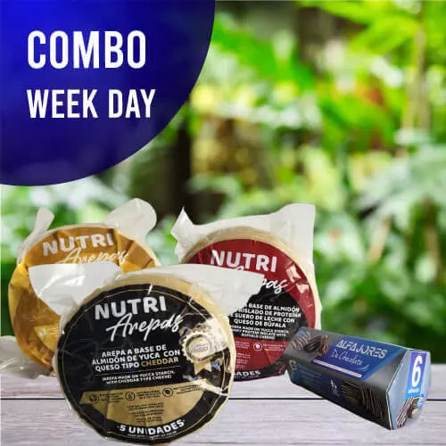 Combo week day☀️ 3 Nutriarepas🫓 +  caja de alfajores 🍫